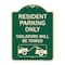 Signmission Resident Parking Violators Will Towed With Vehicle TowingAluminum Sign, 24" x 18", G-1824-22980 A-DES-G-1824-22980 - alternate 1